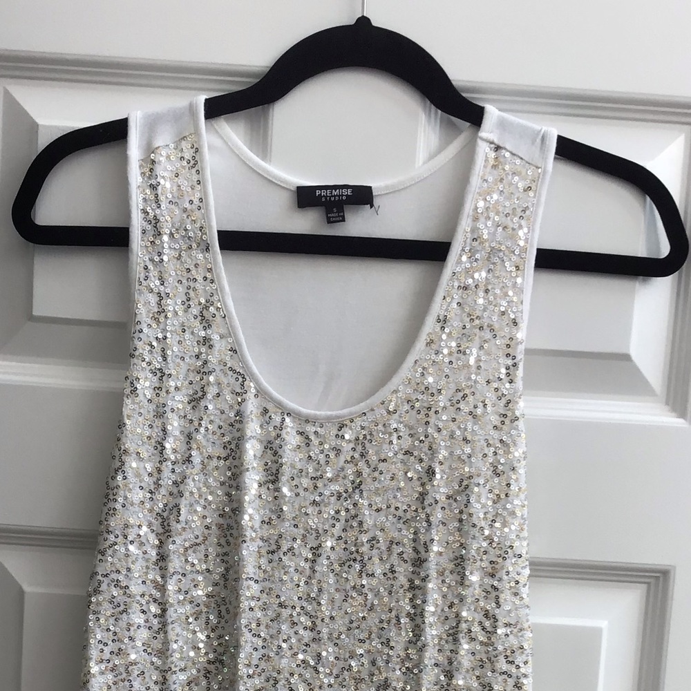 Premise studio sparkly tank top, size S